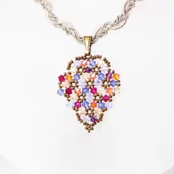 Pendant 40cm - Terence Grapes-Khaki Braid - Pendant 40cm - Laiton bronze
